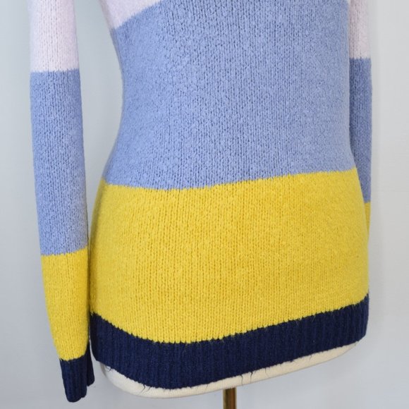 Treasure & Bond Color Block Stripe Oversized Womens Sweaters Pink Blue Yellow XS - Picture 4 of 12